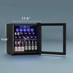 Beverage Refrigerator Cooler-120 Cans Freestanding Mini Fridge Cooler with Glass Door