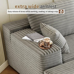 107.5 Cloud Modular Sectional Sofa Couch with L-Shape Chaise,Modern Minimalist Upholstered Couches