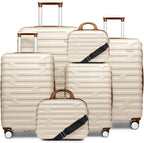 Luggage 6-piece hardshell expandable suitcase lightweight travel carry-on luggage set