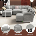 ihanherry 146-inch U-shaped modern sofa modular area cloud sofa