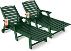 Lounge Chair Outdoor Chaise Lounge HDPE 6-Position Outdoor Chaise Lounge Patio Lounge Chair