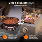 3-Burner Gas Grill with Side Burner, 40,500 BTU Propane BBQ Grill with Porcelain-Enameled Cast Iron Grates, Built-in Thermometer, Ideal for Patio Camping Outdoor Cooking