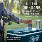 Coleman Insulated Portable Rolling Cooler with Wheels, Leak-Proof Outdoor Hard Cooler, Keeps Ice for Up to 5 Days, 100 Quart