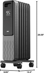 Indoor electric radiant heater with overheat and tip-over protection digital thermostat