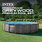INTEX Round Prism Frame 15ft x 48in Above Ground Swimming Pool Set w/ Pump