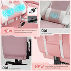 Gaming Chair with Massage Lumbar Support and Footrest Height Office Gaming Chair