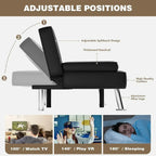 Homall Futon Sofa Bed Leather Futon Couch with Armrests Adjustable Recliner Sleeper Sofa Bed