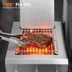 SKOK 4 Burner Gas Grill with Side Burner, 58000 BTU &393 sq.in Cooking Surface, Outdoor Propane Barbecue Grill for Patio & Backyard