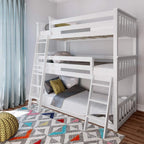 Max & Lily Fundamental Twin Low Bunk Bed Kids Solid Wood Modern Bed Frame Strong Wooden Slats