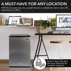 Whynter CUF-112SS Mini, Energy Star Rated Small Upright Freezer with Lock, Stainless Steel -1.1 Cubic Feet
