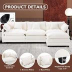 ihanherry 146-inch U-shaped modern sofa modular area cloud sofa
