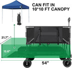 Double Decker Wagon 600lb Capacity & 400L Collapsible Sports Wagon with Big Wheels 54 Extended Utility Folding Cart