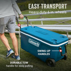 Coleman Insulated Portable Rolling Cooler with Wheels, Leak-Proof Outdoor Hard Cooler, Keeps Ice for Up to 5 Days, 100 Quart