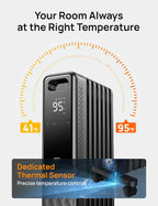 Indoor electric radiant heater with overheat and tip-over protection digital thermostat
