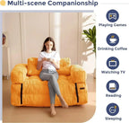 Folding Sofa Bed L-Shaped Convertible Sofa Bed with Armrests and Pillows
