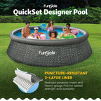 Funsicle Quickset 14’ x 36” Round Inflatable Top Ring Above Ground Swimming Pool Set