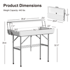 EVOKEDEN 42.5 Fish Cleaning Table w/ Sink, Folding Camping Table & Fish Cleaning Station w/ Measure Mark