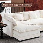 ihanherry 146-inch U-shaped modern sofa modular area cloud sofa