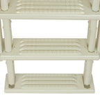 Aqua Select White Anti-Slip Pool Steps with White Steps and White Outside Flip-up Safety Ladder, 48-54H