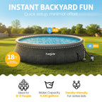 Funsicle Quickset 14’ x 36” Round Inflatable Top Ring Above Ground Swimming Pool Set