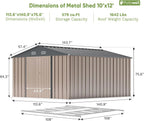 Patiowell 5x3 FT Outdoor Storage Shed Tool Shed with Sloping Roof and Lockable Door Metal Shed