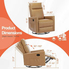 Sweet and crisp rocking chair 360 degree rotating recliner with sliding function
