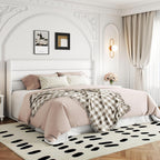 Allewie Queen Size Lift Up Storage Bed Modern Wingback Headboard Hydraulic Support