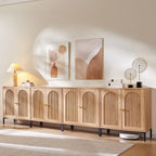 IFGET Modern Buffet Cabinet with Storage 92.63 W Fluted Arched Sideboard Cabinet