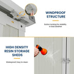Amopatio 41 Cu Ft Horizontal Outdoor Storage Shed Resin Trash Can Storage Resin Shed Garden Tools
