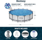 Steel Pro MAX 10 Foot x 30 Inch Round Metal Frame Above Ground Outdoor Backyard Swimming Pool Set with 330 GPH Filter Pump