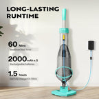 SPECSTAR Cordless Pool Vacuum with Telescopic Pole, Powerful Suction up to 18.5 GPM, 60 Mins Running Time, Handheld Rechargeable Swimming Pool Cleaner for Pools/Spas/Hot Tubs, Yellow