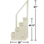 Aqua Select White Outside Flip-up Safety Ladder for Above Ground Pools 48-54H