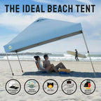 10x10 Pop-Up Awning One-Click Installation Beach Tent Outdoor Sunshade Silver Coated Top