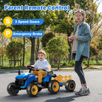 24V Ride On Tractor Tiltable Detachable Trailer 2x65W Motors EVA Tires Remote Control