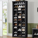 13 Tiers Shoe Storage Cabinet, Tall Shoe Cabinet with Cubby, Wooden Shoes Organizer