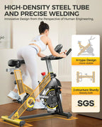 pooboo Exercise Bike Adjustable Magnetic/Brake Pad Resistance Silent Belt Drive Cycling Bike