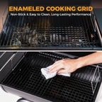 Master Cook Outdoor 30 Inch Barrel Charcoal Grills with Side Tables, Outdoor Smoker BBQ grill for Camping, Patio, Black