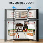 Antarctic Star 3.2 Cu.Ft Mini Refrigerator with Freezer Double Door Fridge Compact Refrigerator