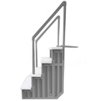 Aqua Select White Outside Flip-up Safety Ladder for Above Ground Pools 48-54H