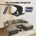 107.5 Cloud Modular Sectional Sofa Couch with L-Shape Chaise,Modern Minimalist Upholstered Couches