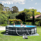 INTEX 18ft x 52in Ultra XTR Above Ground Swimming Pool, Sand Filter Pump, & Automatic Vacuum Cleaner