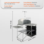 VEVOR Camping Kitchen Table, Quick set-up Folding Camping Table with A Carrying Bag, 3 Adjustable Heights, MDF Camping Table, Ideal for Outdoor Picnics, BBQs, Camping, RV Traveling