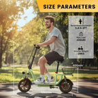 iScooter electric scooter with seat 28/19/15.6 mph top speed dual suspension scooter