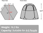 Alvantor Screen House Gazebo, 6-10-15 Person Pop Up Igloo Screened Canopy Tent with Mosquito Netting Sides, Instant UV Resistant Sun Shelter for Garden, Patio, Backyard