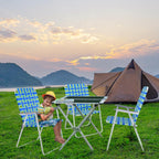 VINGLI Patio Lawn Webbed Folding Chairs Set of 2 Outdoor Beach Portable Lawn Chair