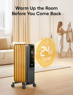 Indoor electric radiant heater with overheat and tip-over protection digital thermostat