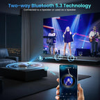 [Compatible with Netflix/High Brightness] Smart Projector with WiFi 6 and Bluetooth 5.3