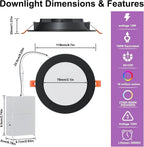 Smart Recessed Lighting 4 RGBCW Color Changing 12W LED Downlight with Junction Box