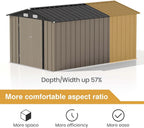 Patiowell 5x3 FT Outdoor Storage Shed Tool Shed with Sloping Roof and Lockable Door Metal Shed