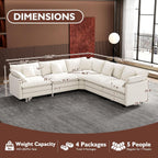ihanherry 146-inch U-shaped modern sofa modular area cloud sofa